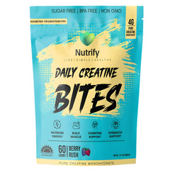 Nutrify Daily Creatine Gummies bottle on the counter for convenient daily use.