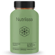 Nutriissa full-spectrum Vitamin K 6200 bottle closeup emphasizing purity and potency.