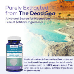 NutriMagic Dead Sea minerals graphic illustrating mineral source and performance