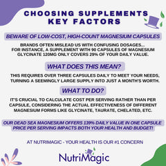 NutriMagic label close-up emphasizing Dead Sea minerals blend for absorption