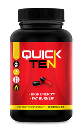 Nutriment Quick Ten bottle front view, highlighting a premium metabolism booster for focus and energy.