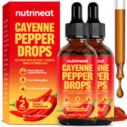 NutriNeat Cayenne Pepper Drops 2-pack bottle for convenient daily wellness