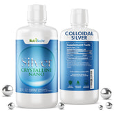 NutriNoche colloidal silver liquid bottle shows premium purity and clarity.
