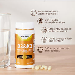 NutriSphere Vitamin D3 & K2 label emphasizing vegan, GMO-free ingredients