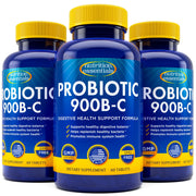Nutrition Essentials Probiotics bottle pour shows easy daily use for digestive support.