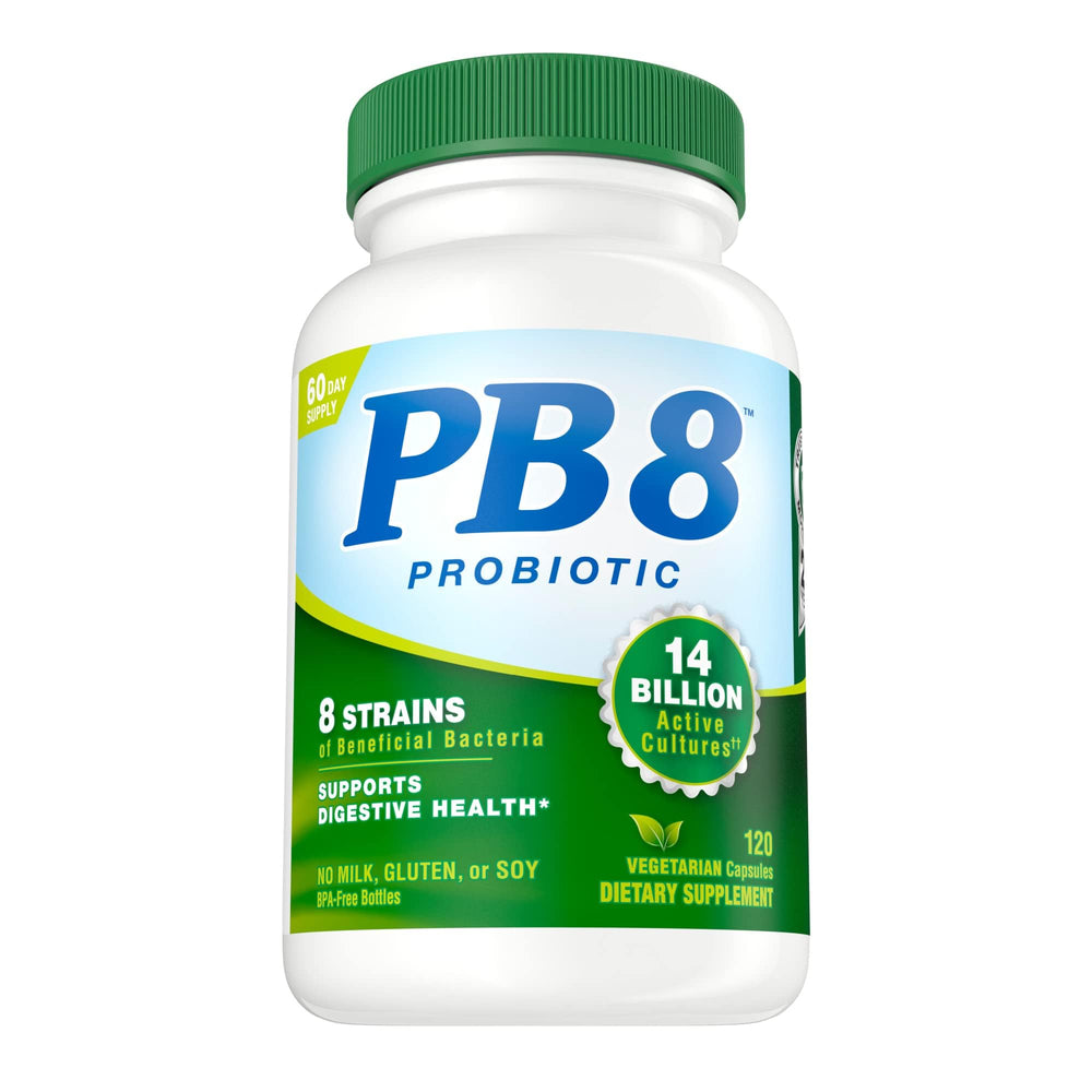 Nutrition Now PB 8 probiotic bottle front view for daily gut balance support