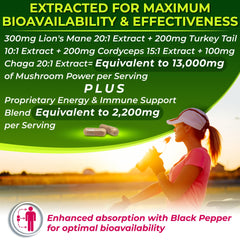 Nutrition Restore Organic Mushroom Complex label highlights key ingredients and quality standards