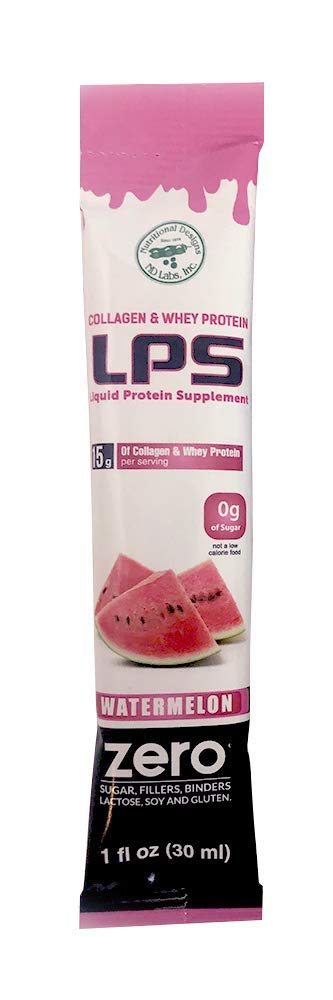 Nutritional Designs watermelon liquid collagen sachet for convenient daily skincare support.