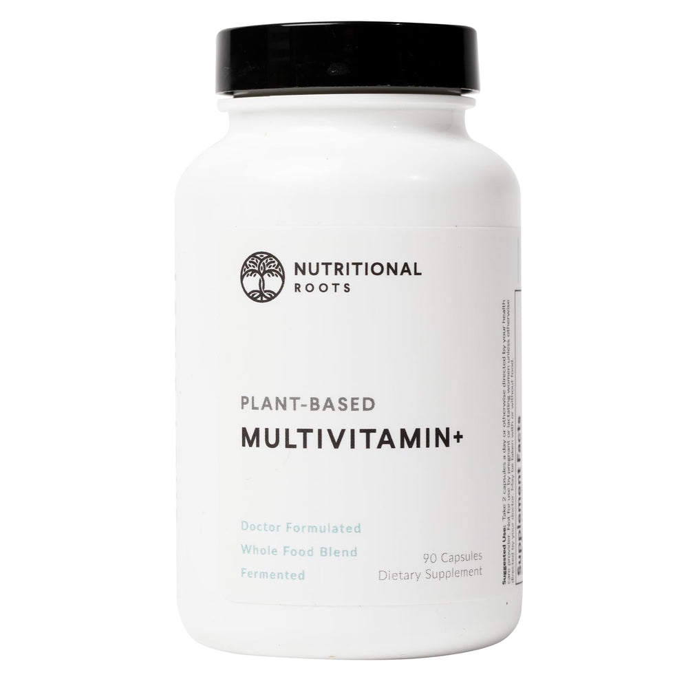 Nutritional Roots Multivitamin+ bottle for daily wellness support.