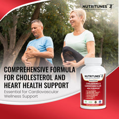 Nutritunes red yeast rice extract bottle and capsules, focused cholesterol-friendly support.