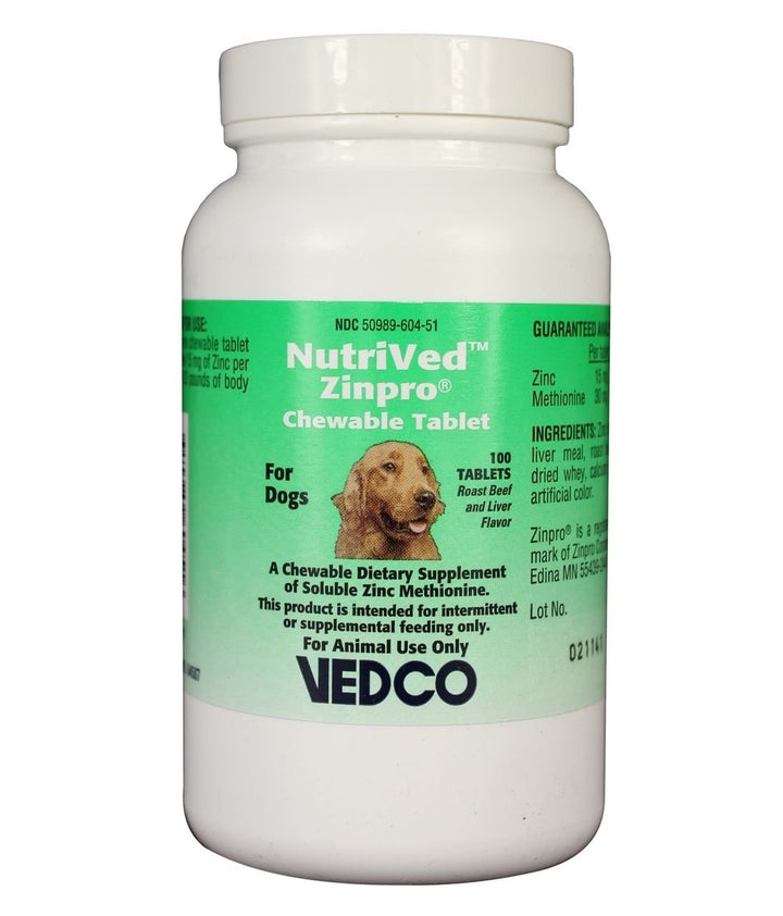 NutriVed ZinPro chewable tablets packaging showing the bottle for easy daily supplementation.