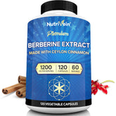 Nutrivein Premium Berberine 1200mg bottle for daily wellness