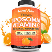 Nutrivein liposomal vitamin C 1650mg bottle front for daily wellness support.