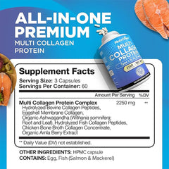 Nutrivein Premium Multi Collagen capsules closeup emphasizing easy daily serving for joints.