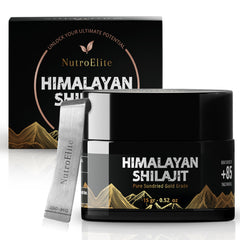 NutroElite shilajit resin jar for daily vitality.