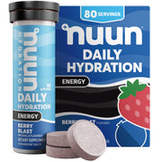 Nuun Energy Berry Blast tablets ready to dissolve for refreshing hydration on the go