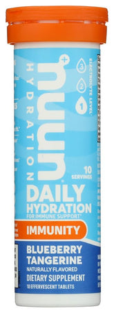 Nuun Immunity Blueberry Tangerine tube for on-the-go hydration and immune support.