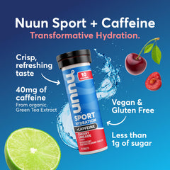 Nuun Sport tablet dissolving in water for training electrolytes.