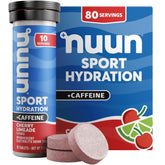 Nuun Sport Caffeine Cherry Limeade tube for on-the-go hydration.