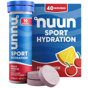 Nuun Sport tableta de electrolitos sabor Fruta Punch para hidratación diaria y sabor agradable.