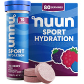Nuun Tri-Berry tube close-up for on-the-go hydration.