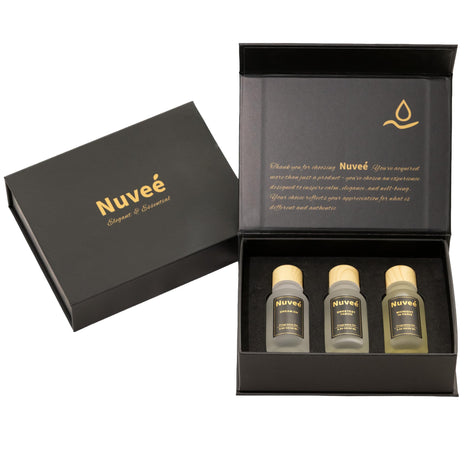 Nuveé Midnight in Paris 20ml bottle ready for serene diffusion in a cozy space.