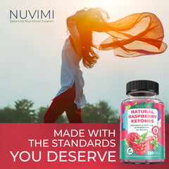 NUVIMI Raspberry Ketones box ready to support a keto-ready routine.