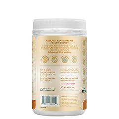 Nuzest Kids Good Stuff vanilla caramel tub with scoop for quick daily smoothies.