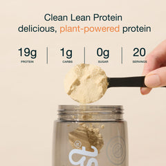 Nuzest salted caramel shake glass, tasty dairy-free post-workout protein option.
