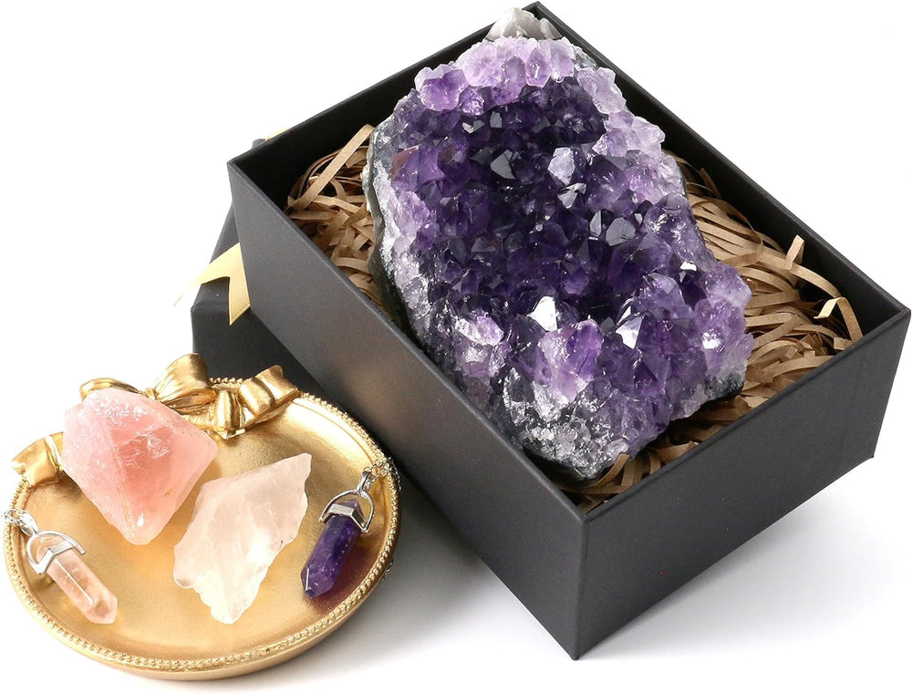 Nvzi amethyst cluster 1 lb for meditation and grounding