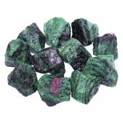 Nvzi raw ruby zoisite crystals close up showing natural color variation for a calming home display