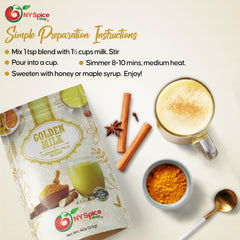 NY Spice Shop Golden Milk Powder added to smoothies for flavor boost.