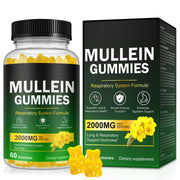 Nyloriaine Mullein Gummies bottle front, pear flavor, for daily respiratory support.