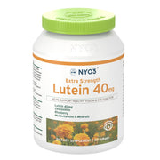 NYO3 lutein-zeaxanthin blueberry softgel bottle supports eye comfort and antioxidant protection.