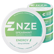 NZE caffeine nootropic pouches in spearmint can boost alertness with a refreshing flavor.