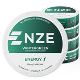 NZE Caffeine Nootropic Wintergreen pouch opened, delivering quick energy and focus on the go.