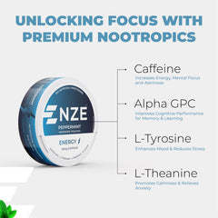 NZE Packaging box front showcases 5-pack and nicotine-free formula.
