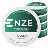 NZE Wintergreen nootropic pouch front view for caffeine-free focus.