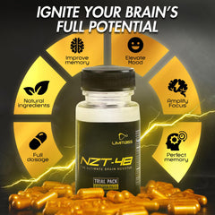 NZT-48 capsules closeup emphasizes natural ingredients and cognitive support