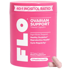 O Positiv FLO ovarian health bottle with capsules for daily support
