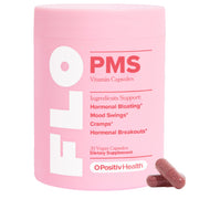 O Positiv FLO PMS bottle front for daily symptom support.