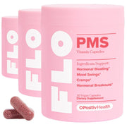 O Positiv FLO PMS Relief packaging for daily symptom support.