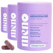 O Positiv MENO bottle front for an easy daily menopause capsule routine.
