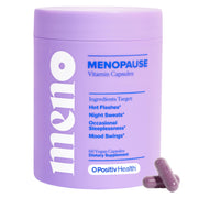 O Positiv MENO bottle front showing hormone-free menopause support for hot flashes.