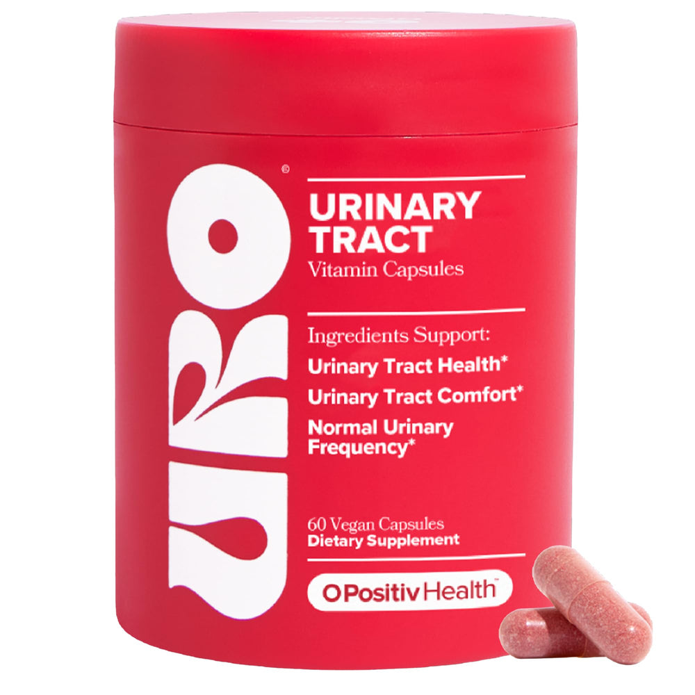 O Positiv URO capsules bottle for daily urinary health support in vegan formula.