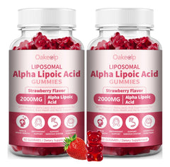 Oakevlp liposomal alpha lipoic acid gummies bottle pour for easy daily supplementation