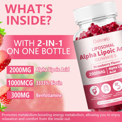 Oakevlp liposomal alpha lipoic acid gummies pack-front showing value