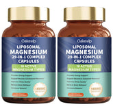 Oakevlp liposomal magnesium bottle front view showcases 29-in-1 complex.