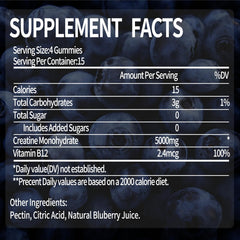 OALSE Creatine Monohydrate Gummies label image showing clean ingredients.