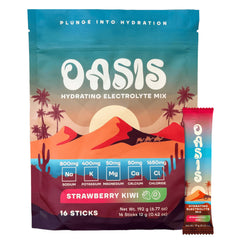 Drink Oasis electrolyte powder strawberry kiwi stick for on the go hydration